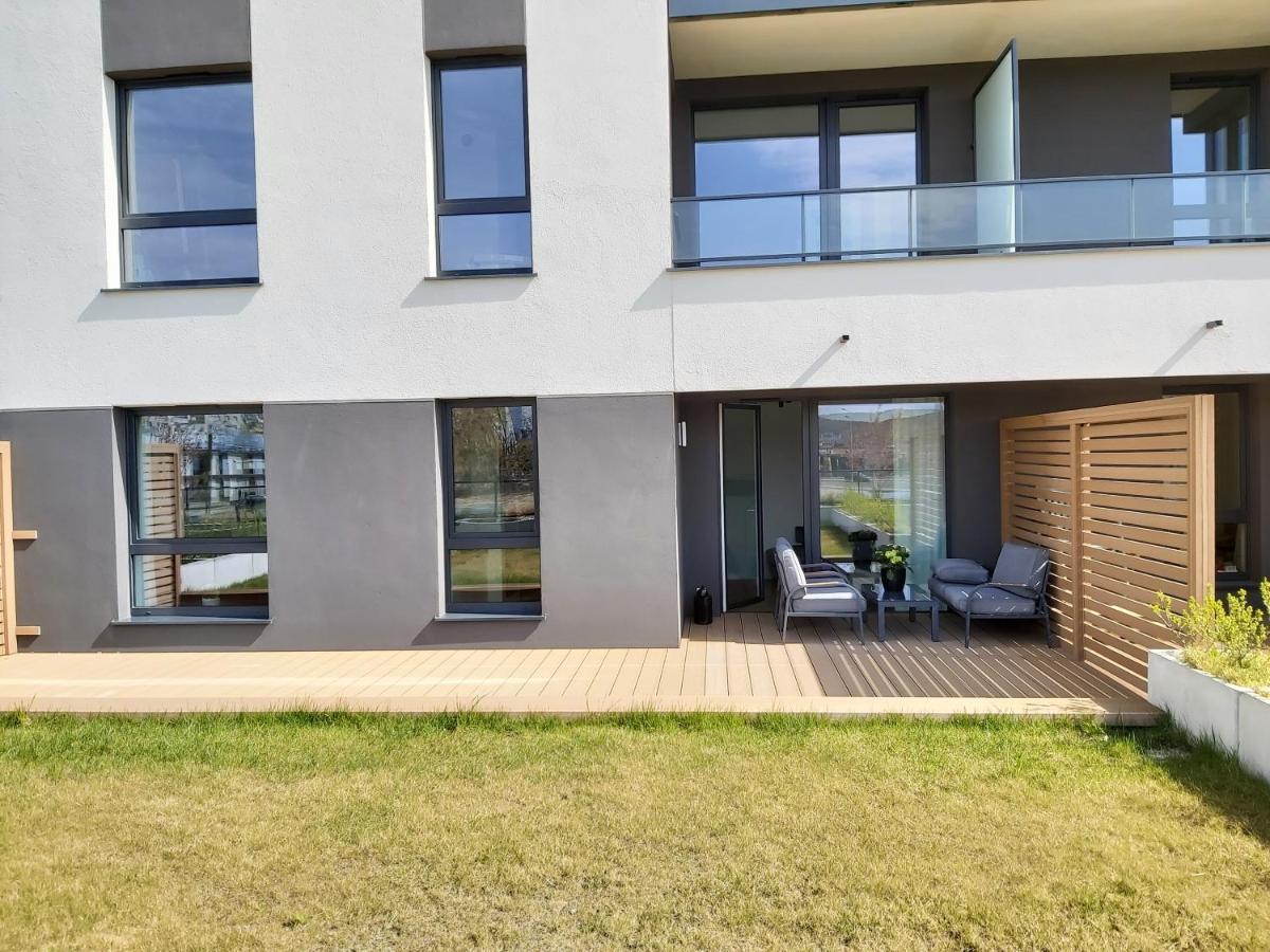 Apartament 150 Zaspa Vvita Z Prywatnym Ogrodem I Tarasem 格但斯克 外观 照片